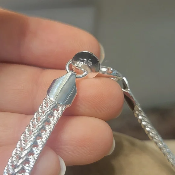 Sterling Silver 925 20in Flat Snake‎ Chain Necklace Wedding Charm Engagem…